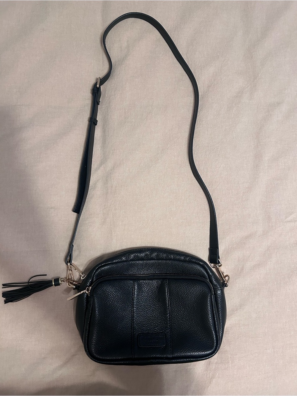 Pom Pom Original Plus Black Crossbody Bag with Gold Hardware